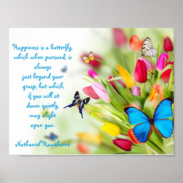 "Glück ist ein Schmetterling"...Poster Poster (Vorne)