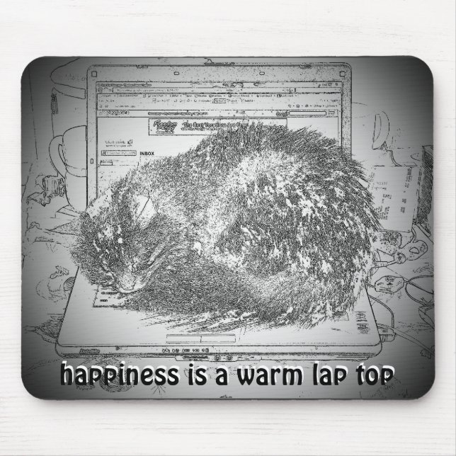 Glück ist ein warmer Schoß Top Meme Mousepad (Vorne)