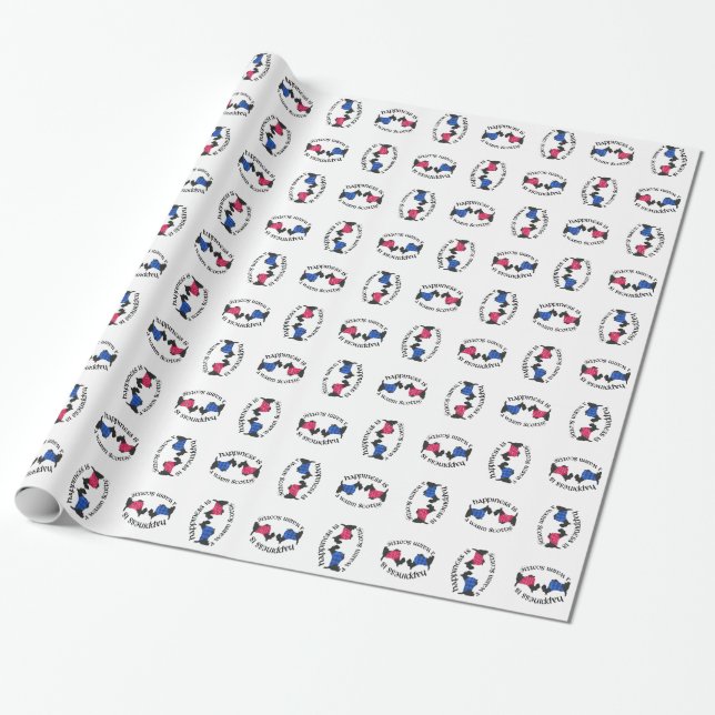 Glück ist ein warmer Schottland Geschenkpapier (Ungerollt)