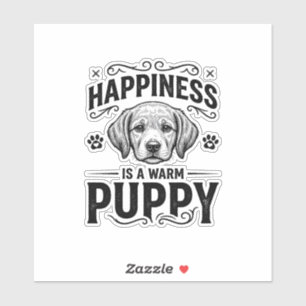 Glück Ist Ein Warmer Welpe Vintage Hund-Shirt Desi Aufkleber