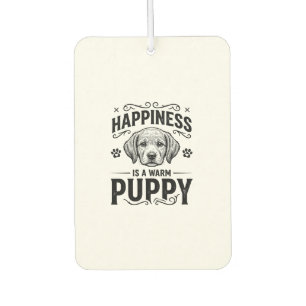 Glück Ist Ein Warmer Welpe Vintage Hund-Shirt Desi Autolufterfrischer