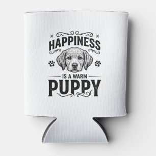 Glück Ist Ein Warmer Welpe Vintage Hund-Shirt Desi Dosenkühler