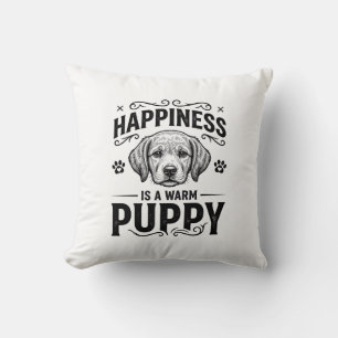 Glück Ist Ein Warmer Welpe Vintage Hund-Shirt Desi Kissen