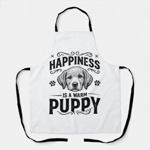 Glück Ist Ein Warmer Welpe Vintage Hund-Shirt Desi Schürze