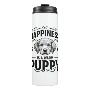 Glück Ist Ein Warmer Welpe Vintage Hund-Shirt Desi Thermosbecher