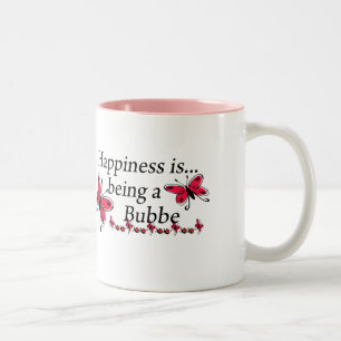 Glück ist, eine Bubbe SCHMETTERLING zu sein Zweifarbige Tasse