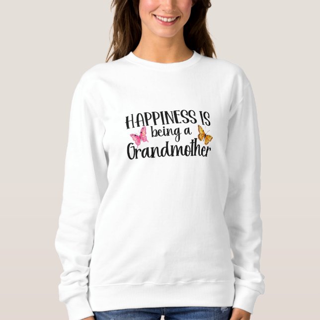 Glück ist, eine Großmutter-Schmetterling-Oma zu se Sweatshirt (Vorderseite)
