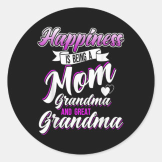 Glück ist eine Mama Oma und groß Runder Aufkleber