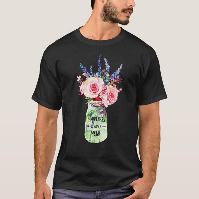 Glück ist eine Mutter, die blühend dekoriert wird T-Shirt (Vorderseite)