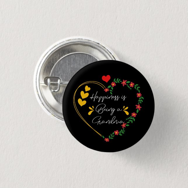 Glück ist eine Oma Niedliche neue Großmutter Button (Vorne & Hinten)
