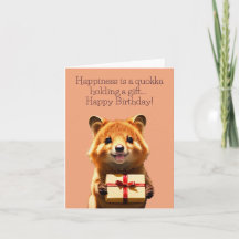 Glück ist eine Quokka Lustige Cute Grußkarte