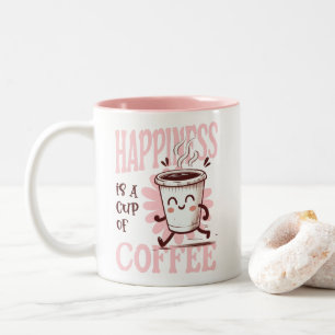 Glück ist eine Tasse Kaffee Retro