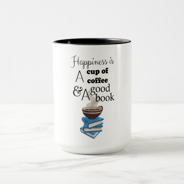 Glück ist eine Tasse Kaffee und ein gutes Buch (Zentrum)