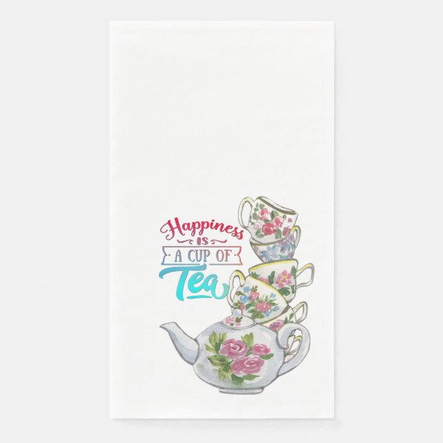 Glück ist eine Tasse Tee Serviette (Vorderseite)