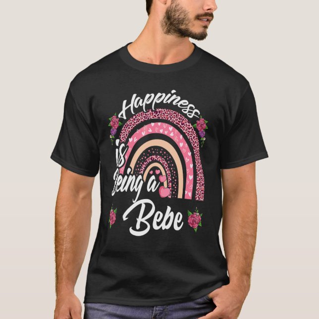 Glück ist für Mütter ein Niedlicher Bebe-Regenboge T-Shirt (Vorderseite)