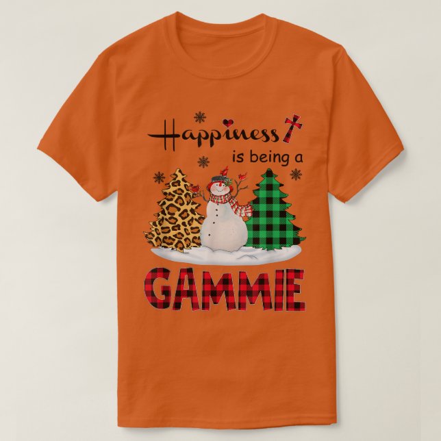 Glück ist Gammie Snowman Frohe Weihnachten T-Shirt (Design vorne)
