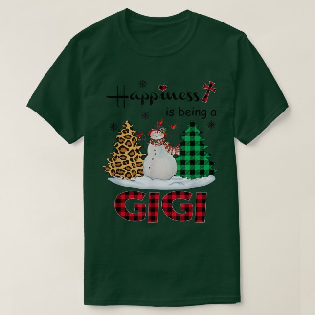 Glück ist Gigi Snowman Frohe Weihnachten tr T-Shirt (Design vorne)