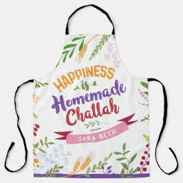 Glück ist hausgemachte Challah HUGE Floral Schürze