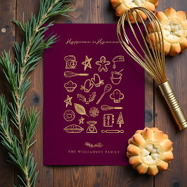 Glück ist hausgemachte goldene Burgund Backform Re Feiertagskarte