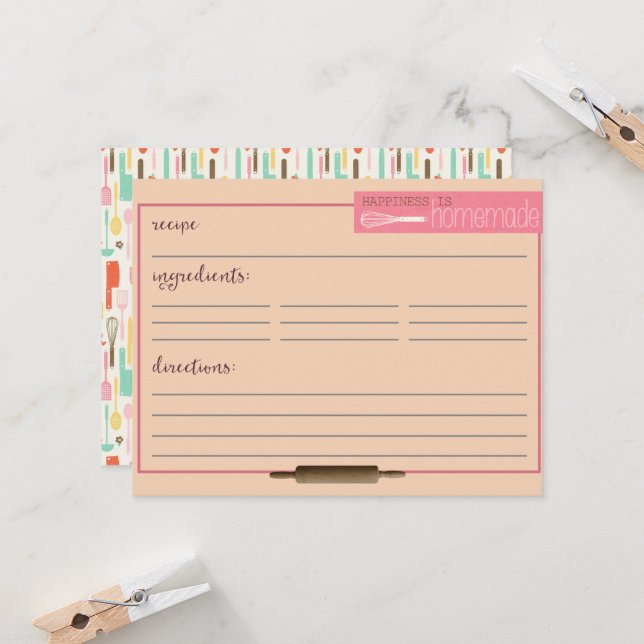 Glück ist hausgemachte Krebskarte (Vorderseite/Rückseite Beispiel)