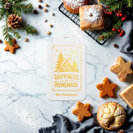 Glück ist hausgemachte Weihnachtsfeiertage Geschenkanhänger