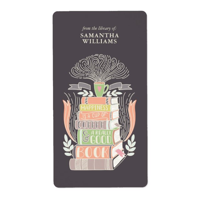 "Glück ist Kaffee und Bücher" Buchzeichen (Vorne)