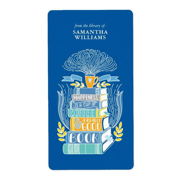 "Glück ist Kaffee und Bücher" Buchzeichen (Vorne)