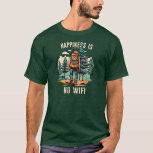 Glück ist kein Wifi-Backpacken T-Shirt