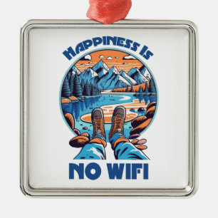 Glück ist kein Wifi-Wanderschuh Ornament Aus Metall