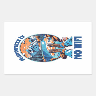 Glück ist kein Wifi-Wanderschuh Rechteckiger Aufkleber