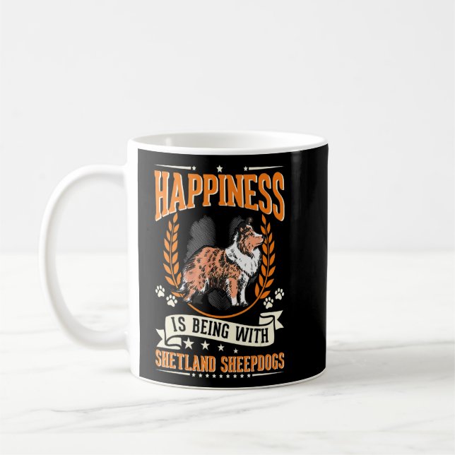 Glück ist mit Shetland Sheepdogs Sheltie Kaffeetasse (Links)