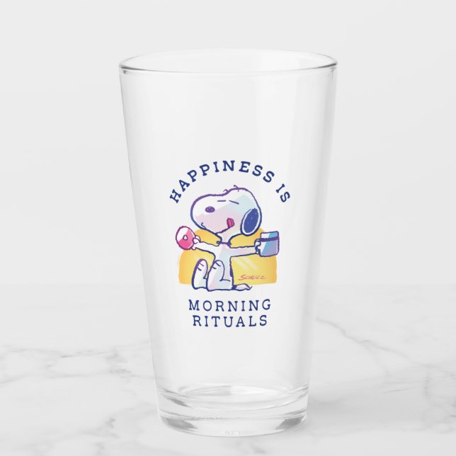 Glück ist morgendliche Rituale Glas (Vorderseite)