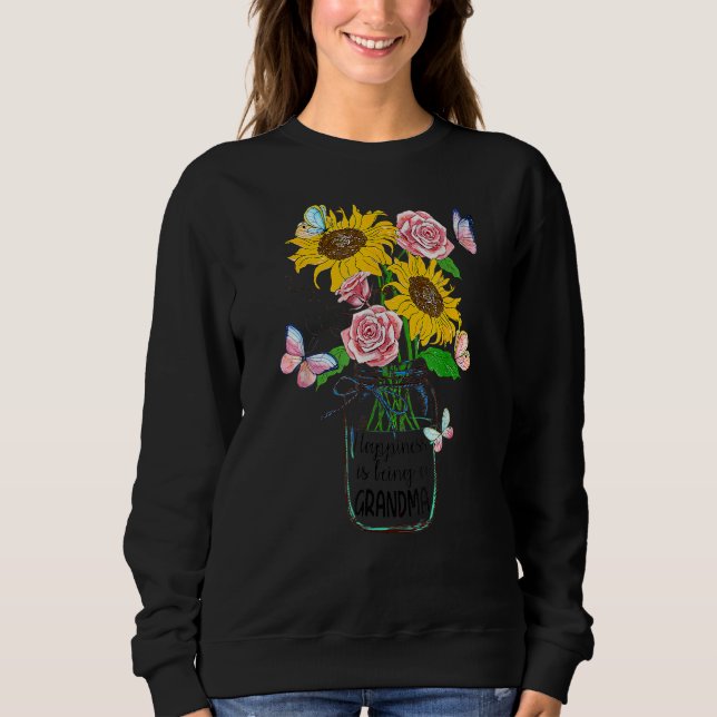 Glück ist Oma Leben Blume Mutter's Da Sweatshirt (Vorderseite)