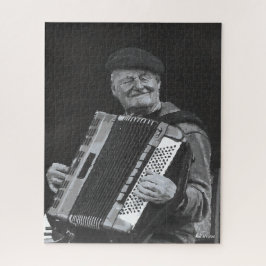Glück ist, Paris Musiker Schwarz & Weiß Kunst Puzzle