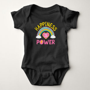 Glück ist Power Regenbogen Baby Strampler