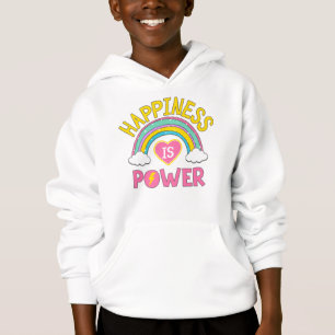 Glück ist Power Regenbogen Hoodie