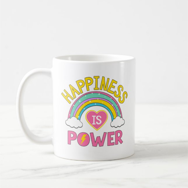 Glück ist Power Regenbogen Kaffeetasse (Links)
