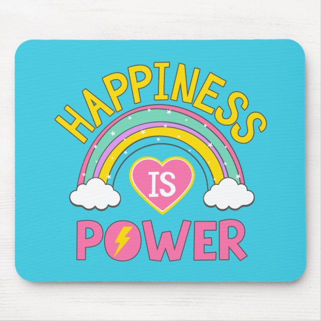 Glück ist Power Regenbogen Mousepad (Vorne)