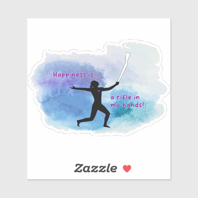 Glück ist. Rifle Wassercolor Aufkleber (Blatt)