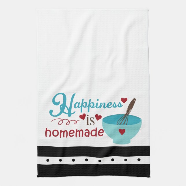 Glück ist selbst gemachtes Geschirrtuch (Vertikal)