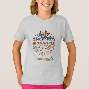Glück ist selbstgebackener T - Shirt für Kinder