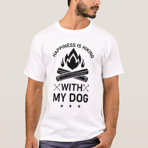 Glück ist Wandern mit meinem Hund Outdoor-Wandern T-Shirt