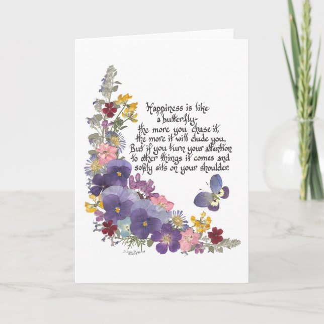 Glück ist wie ein Schmetterling Karte (Vorderseite)
