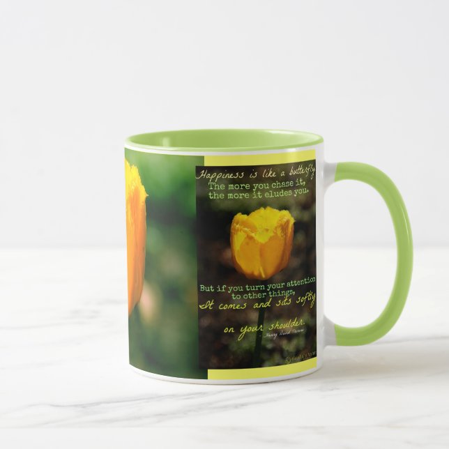 Glück ist wie eine Schmetterlingssäule-Tasse Tasse (Rechts)