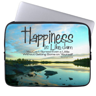 "Glück ist wie Stau" Inspiration Zitat Laptopschutzhülle