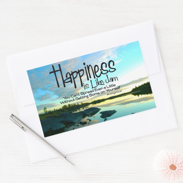 "Glück ist wie Stau" Inspiration Zitat Rechteckiger Aufkleber (Umschlag)