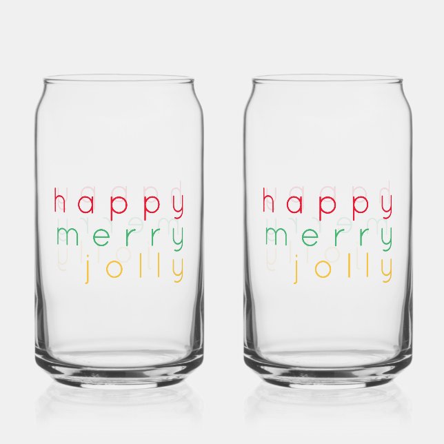 GLÜCK JOLLY 16 oz Drink Gläser (2) (Vorderseite)