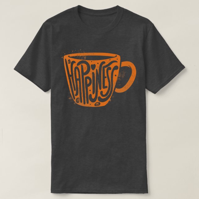 Glück Kaffeetyppografie T-Shirt (Design vorne)