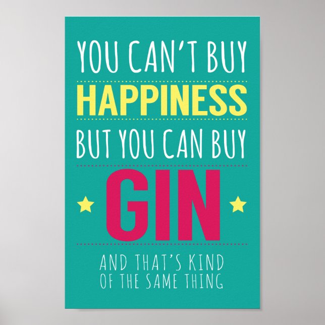 "Glück kann man nicht kaufen..." Typografie Poster (Vorne)