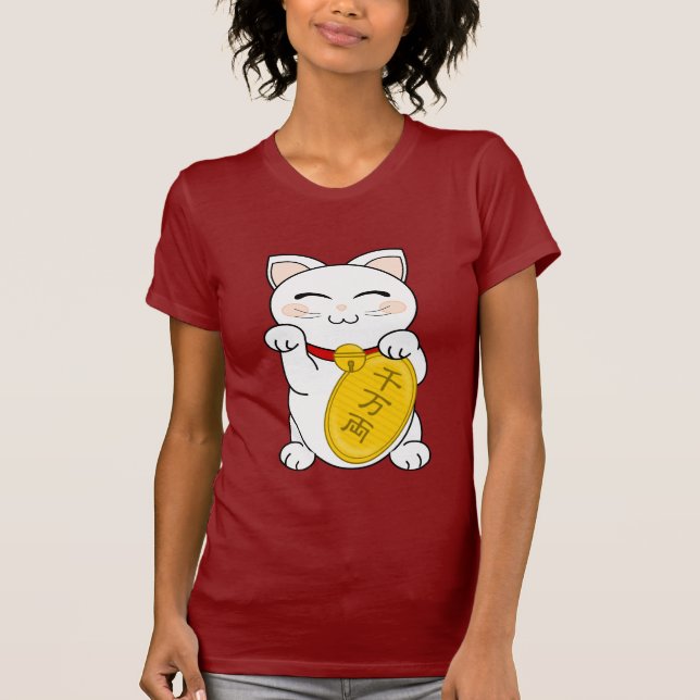 Glück-Katze - Maneki Neko T-Shirt (Vorderseite)